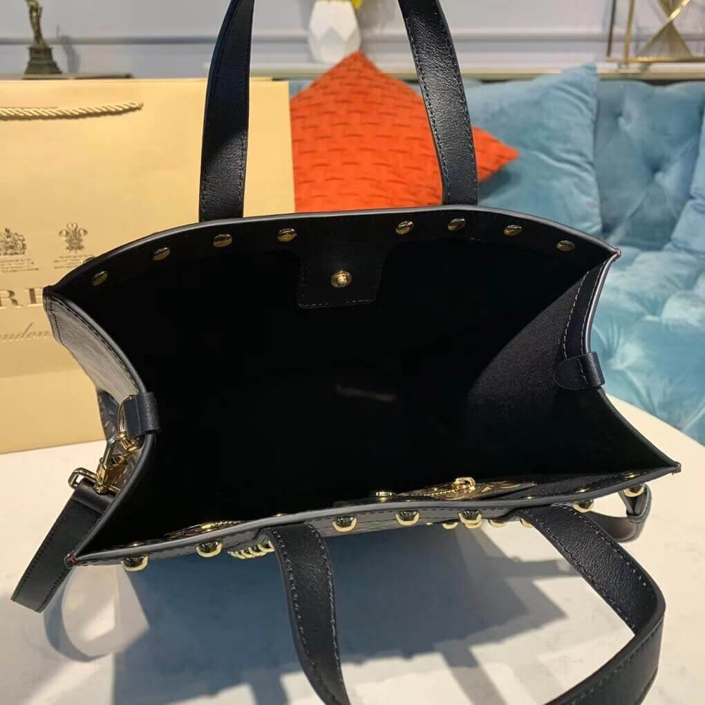 Burberry Small Monogram Print E-canvas Portrait Tote Bag 80250681