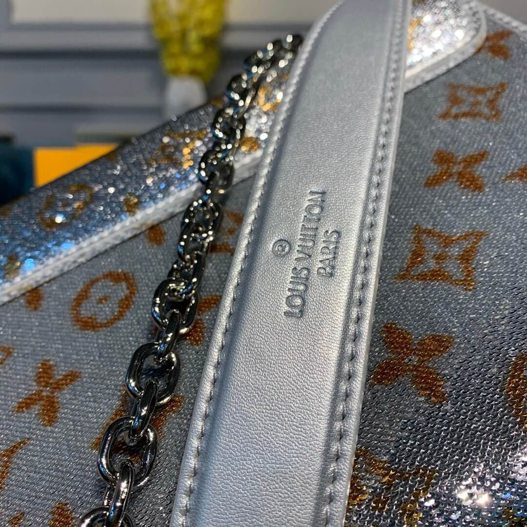 Louis Vuitton Twist MM with Silver Sequins M50282