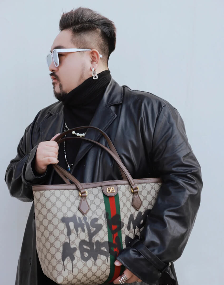 Balenciaga x Gucci Hacker Graffiti Medium Tote Bag 680125