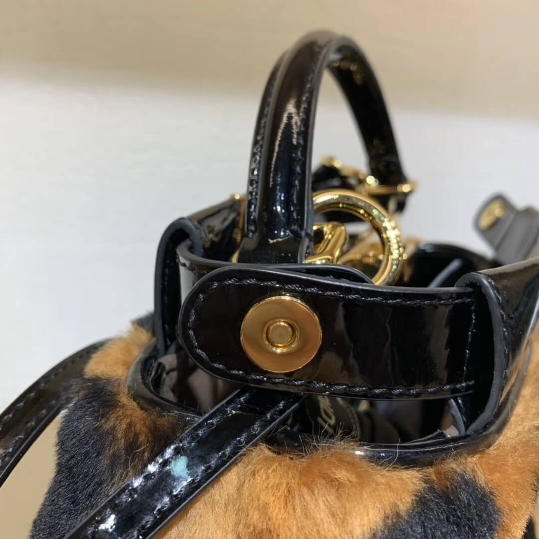 Fendi Peekaboo Iconic Mini Black Mink Bag 8BN244