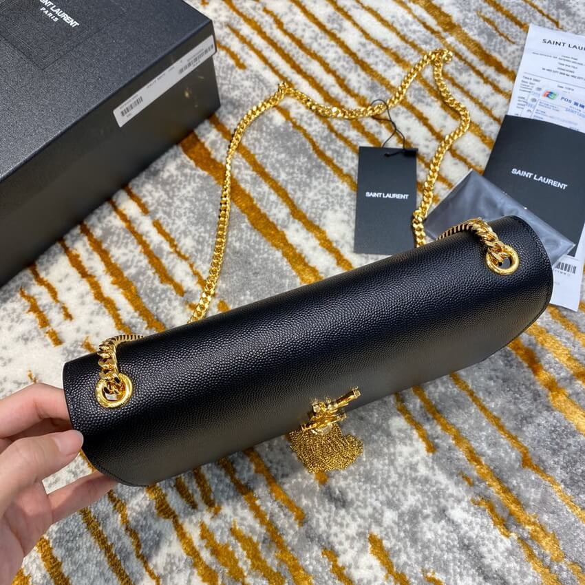 YSL Saint Laurent Kate Medium With Tassel In Grain De Poudre Leather 354119 Black