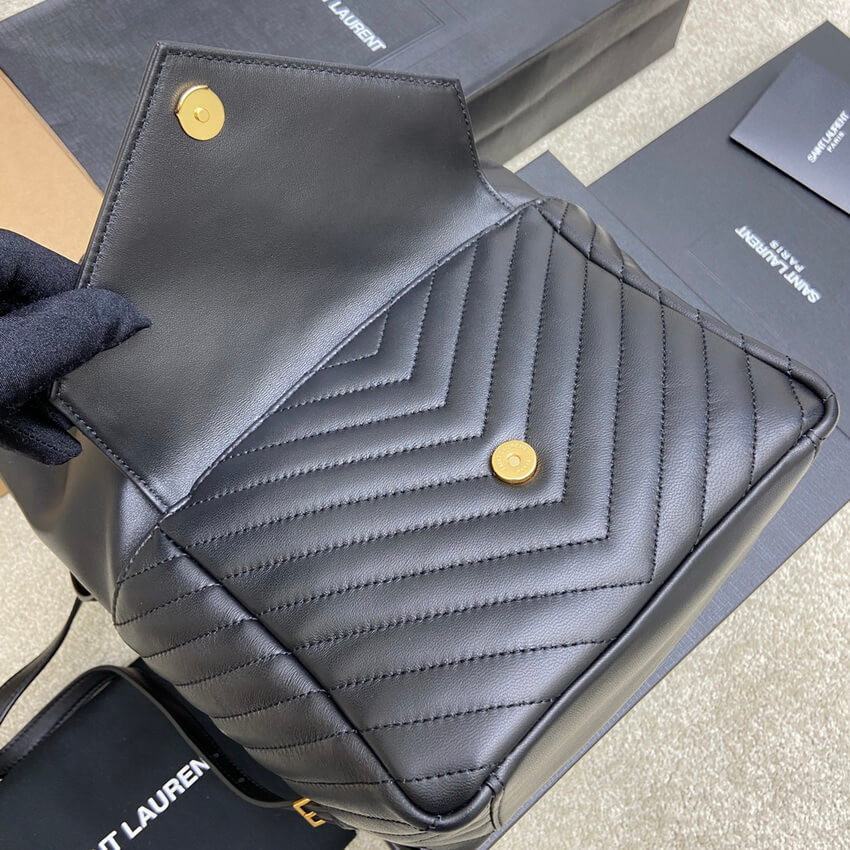 YSL Saint Laurent Joe Backpack 672609 In Black Lambskin