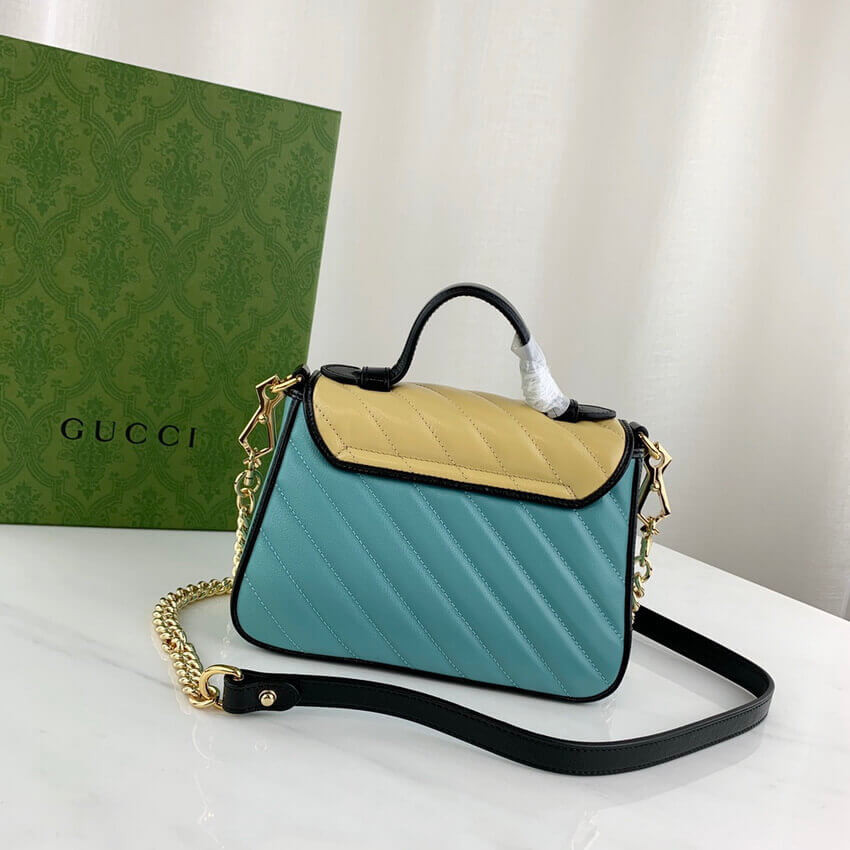 Gucci GG Marmont Mini Bag 583571 Butter and Pastel Blue Leather