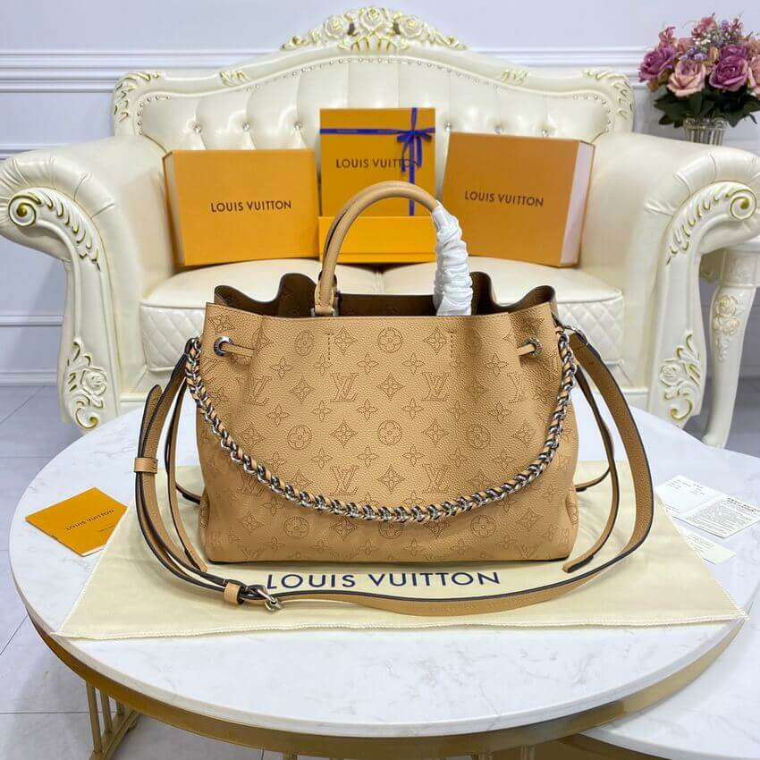 Louis Vuitton Mahina Calf Leather Bella Tote M59655 Arizona Brown