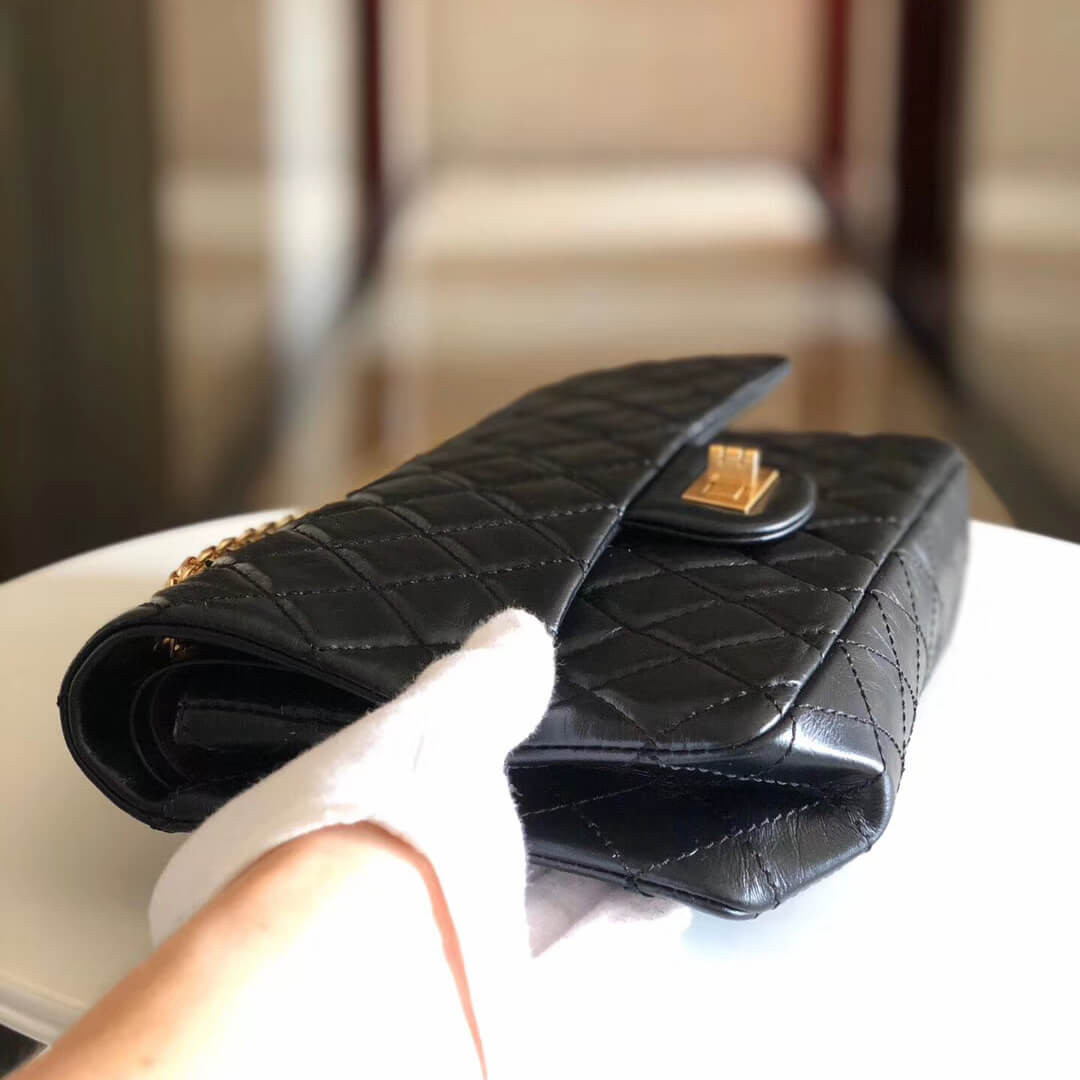 Chanel 2.55 Aged Calfskin Leather Flap Bag A37586