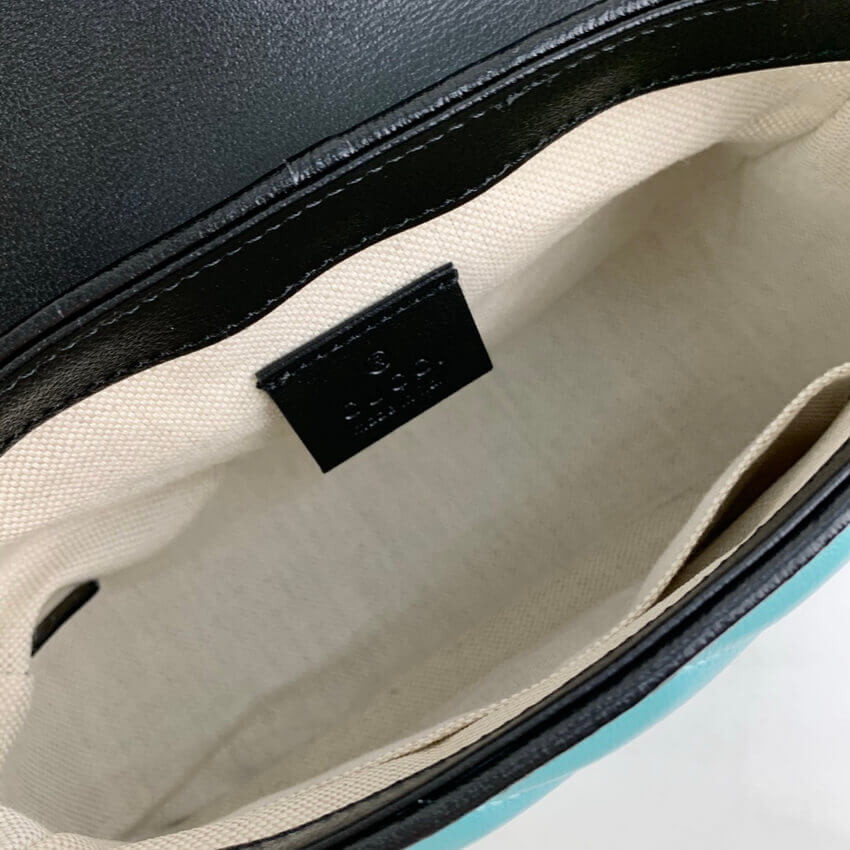 Gucci GG Marmont Mini Bag 583571 Butter and Pastel Blue Leather