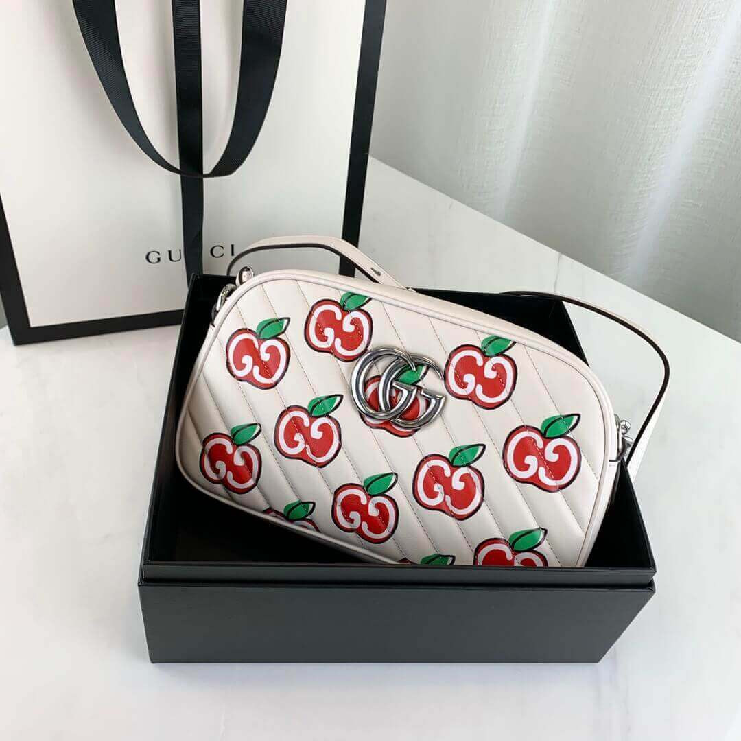 Gucci GG Apple Print GG Marmont Small Shoulder Bag 447632