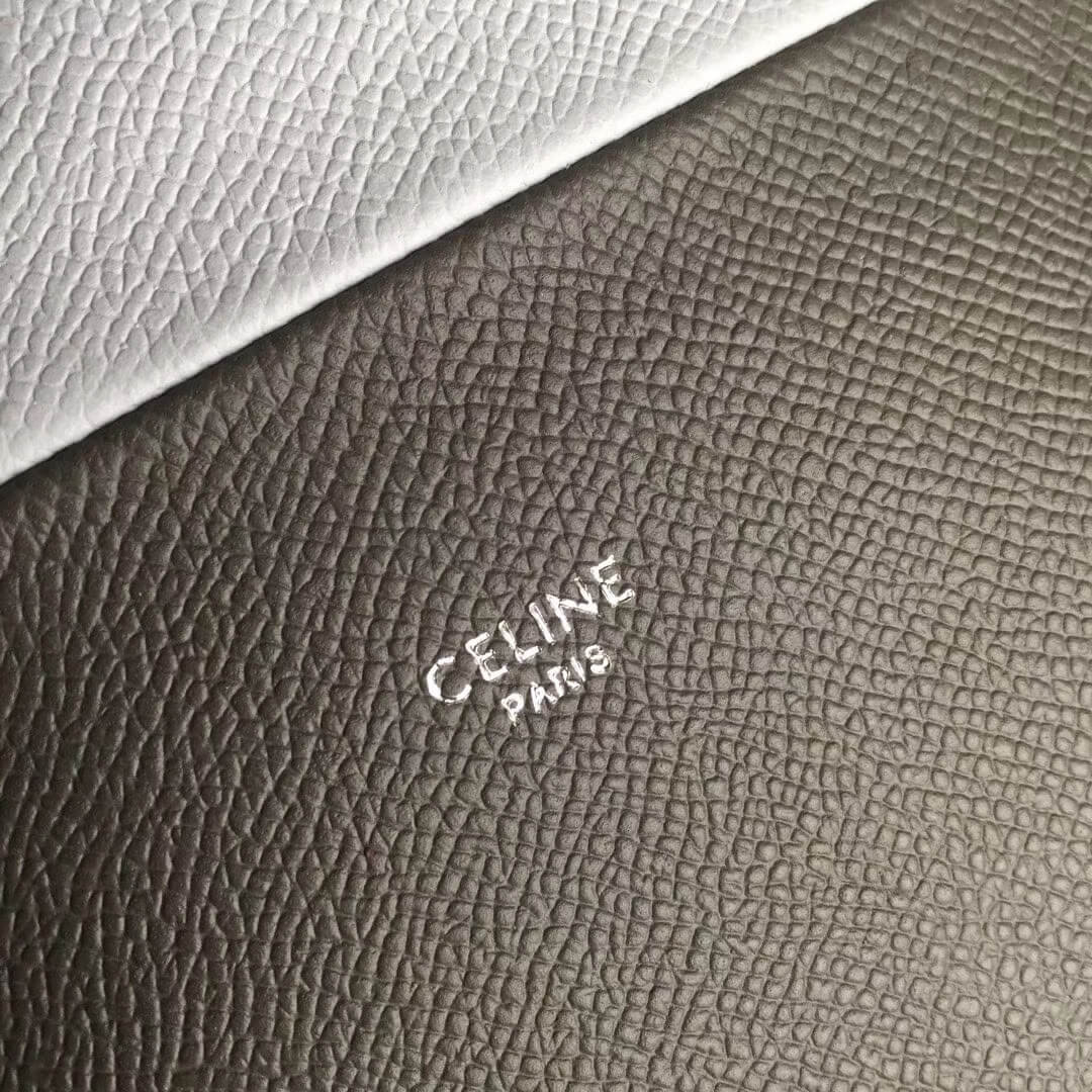 Celine Small Cabas In Grained Calfskin 189813 Light Gren/Grey