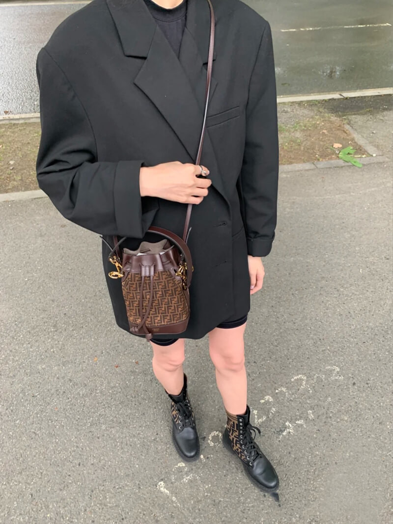 Fendi Mon Tresor Brown Leather Mini-Bag with FF Print 8BS010