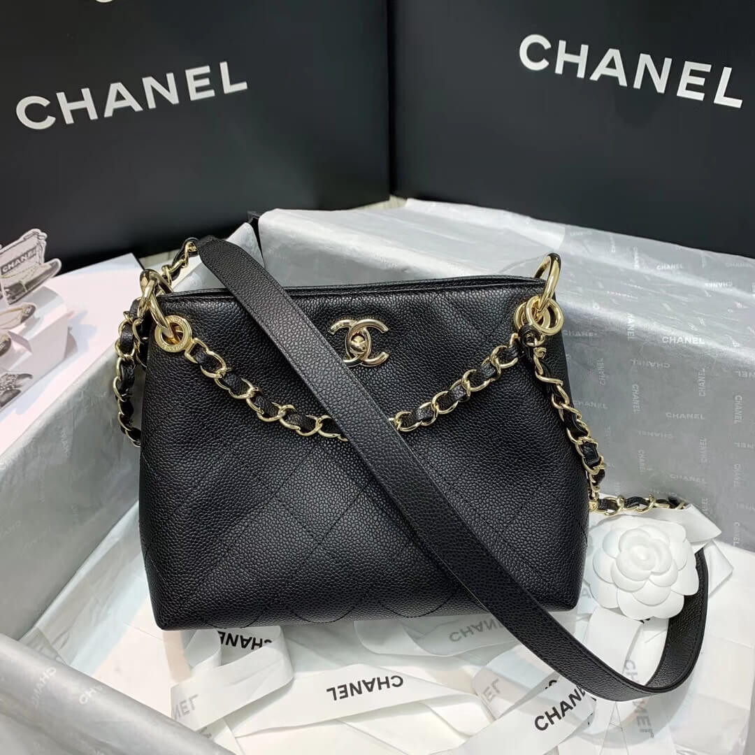 Chanel Grained Calfskin Small Hobo Bag AS1461