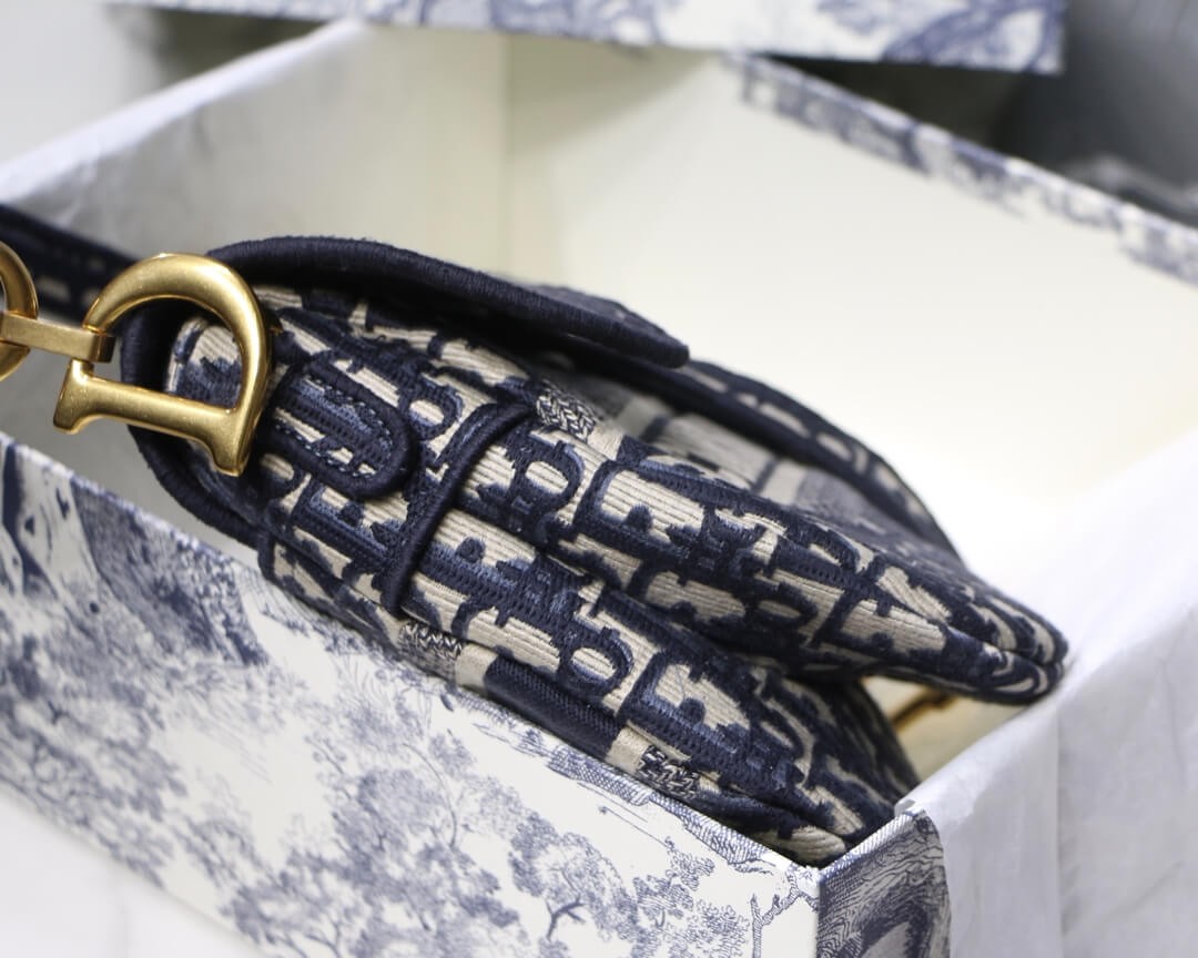 Christian Dior Saddle Denim Canvas Bag M0446