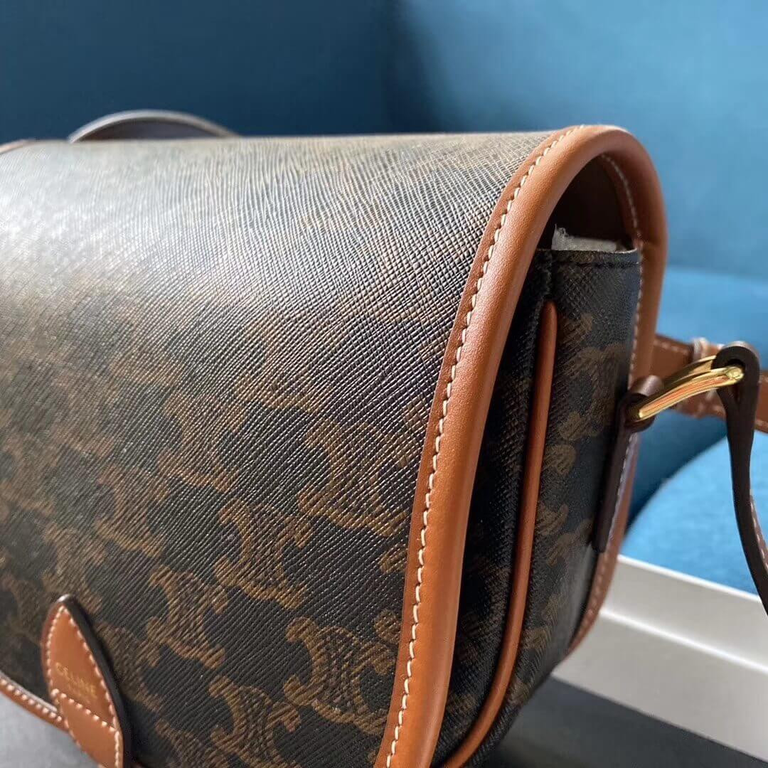 Celine Medium Folco Bag In Triomphe Canvas 191502