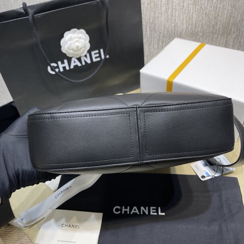 Chanel Hobo Handbag Calfskin Black AS2844