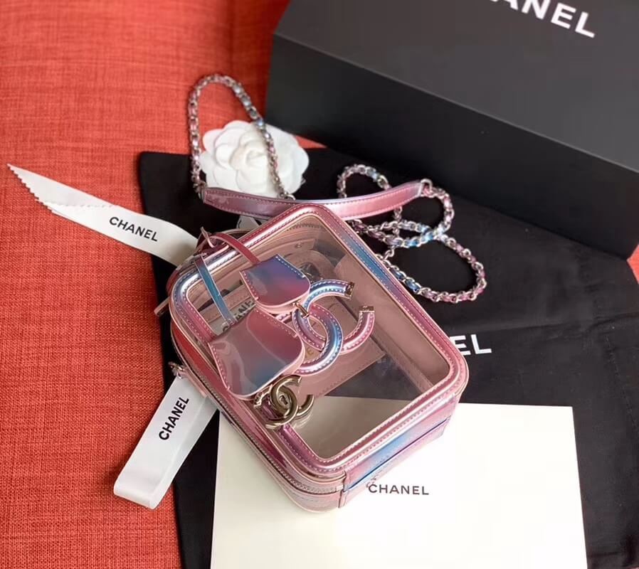 Chanel Vanity Case In Multicolour PVC AS0988 Pink