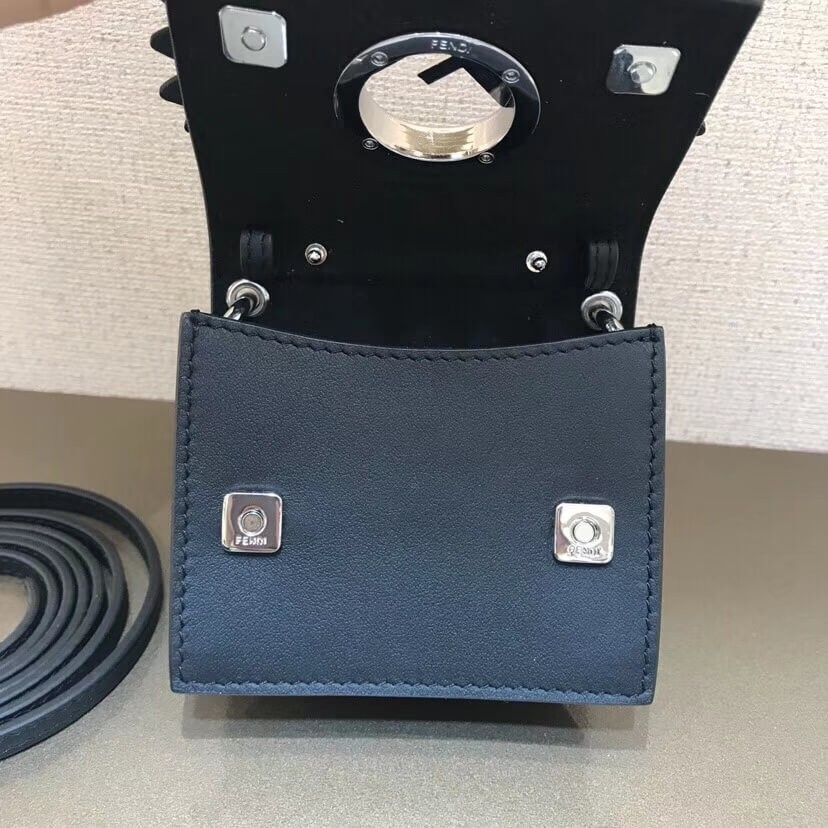 Fendi Micro Kan I Logo Gerbera Leather Shoulder Bag 8BS003