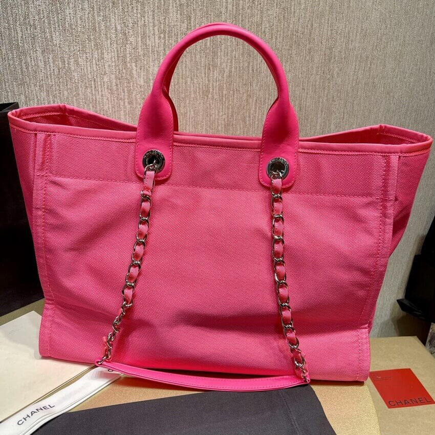 Chanel 21S Deauville Peachblow Yellow Large Shopping Bag A66941