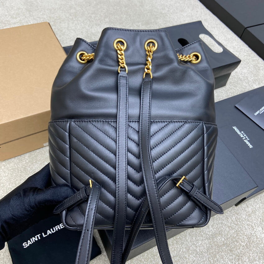 YSL Saint Laurent Joe Backpack 672609 In Black Lambskin