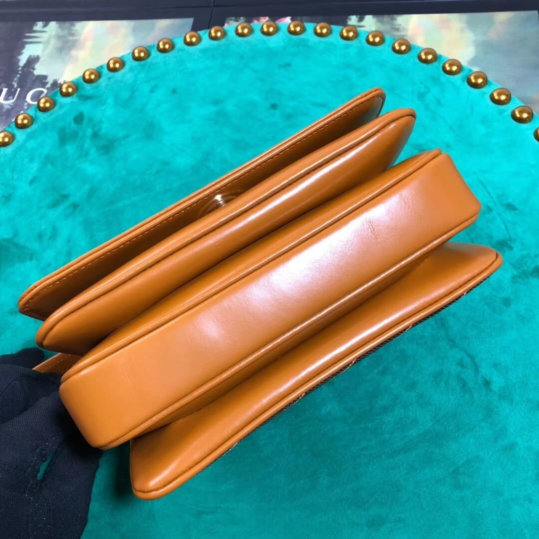 Gucci Calfskin Canvas Rajah Shoulder Bag 424224