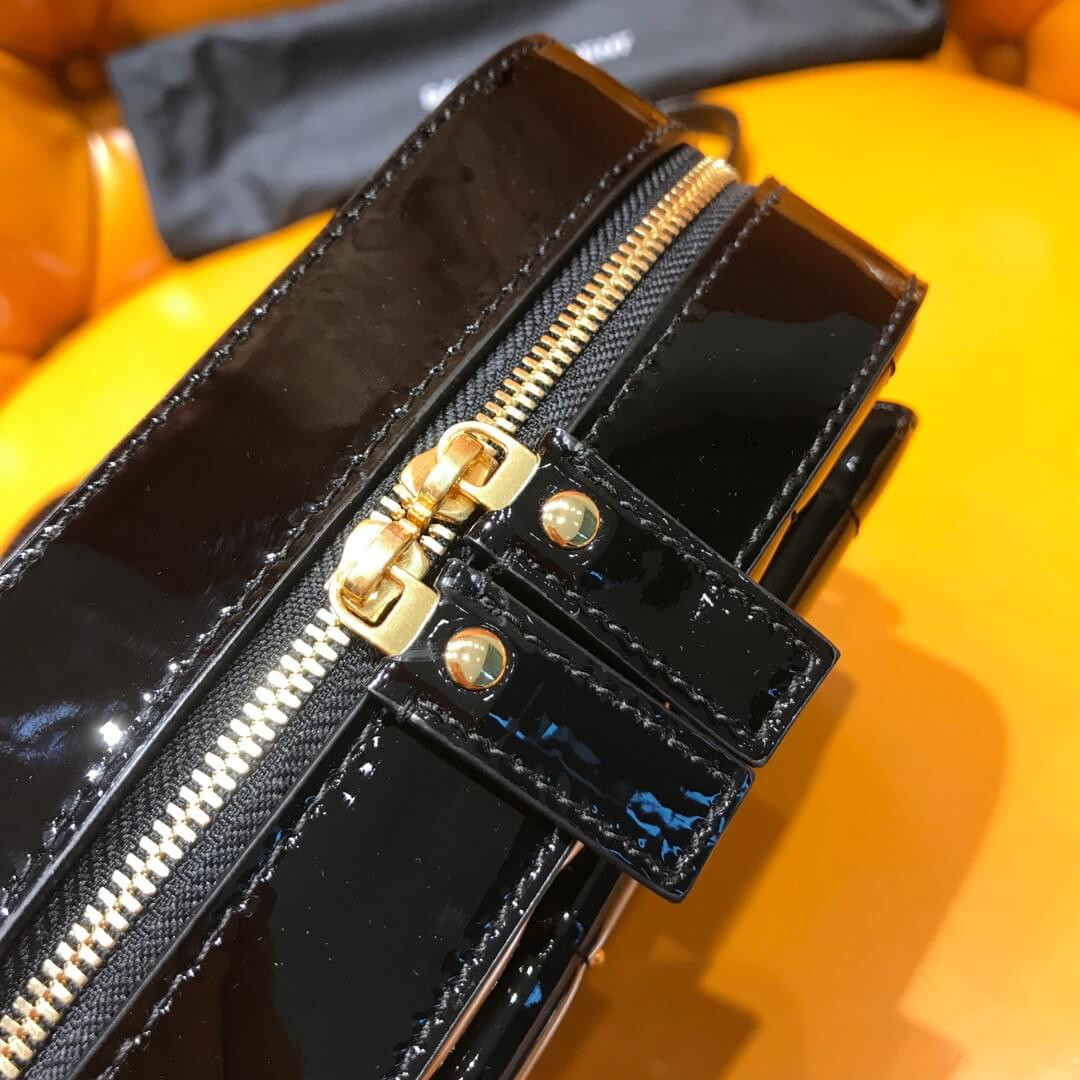 Saint Laurent Monogram Vicky Patent Leather Camera Bag 555052