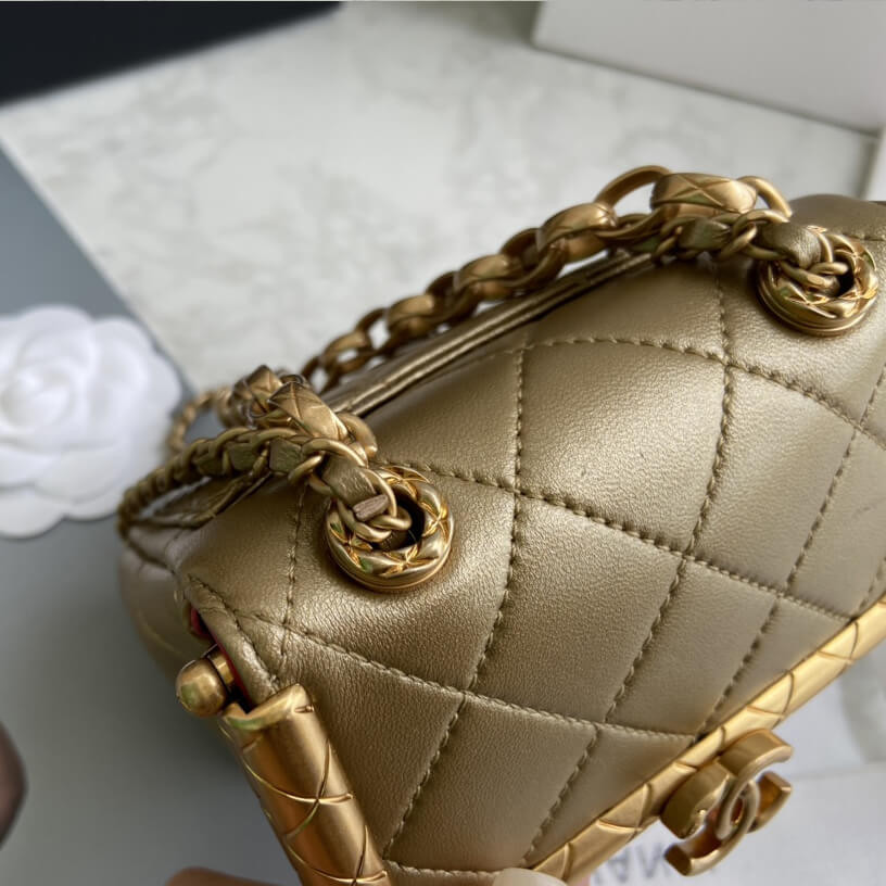 Chanel Small Lambskin Kiss-Lock Bag AS1885