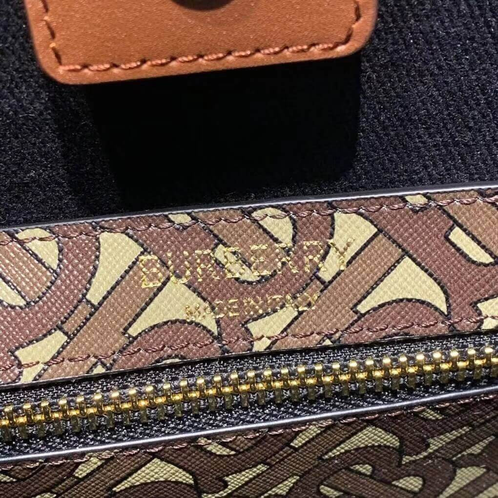 Burberry Small Monogram Print E-canvas Portrait Tote Bag 80250761