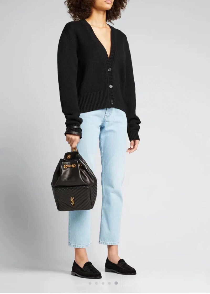 YSL Saint Laurent Joe Backpack 672609 In Black Lambskin