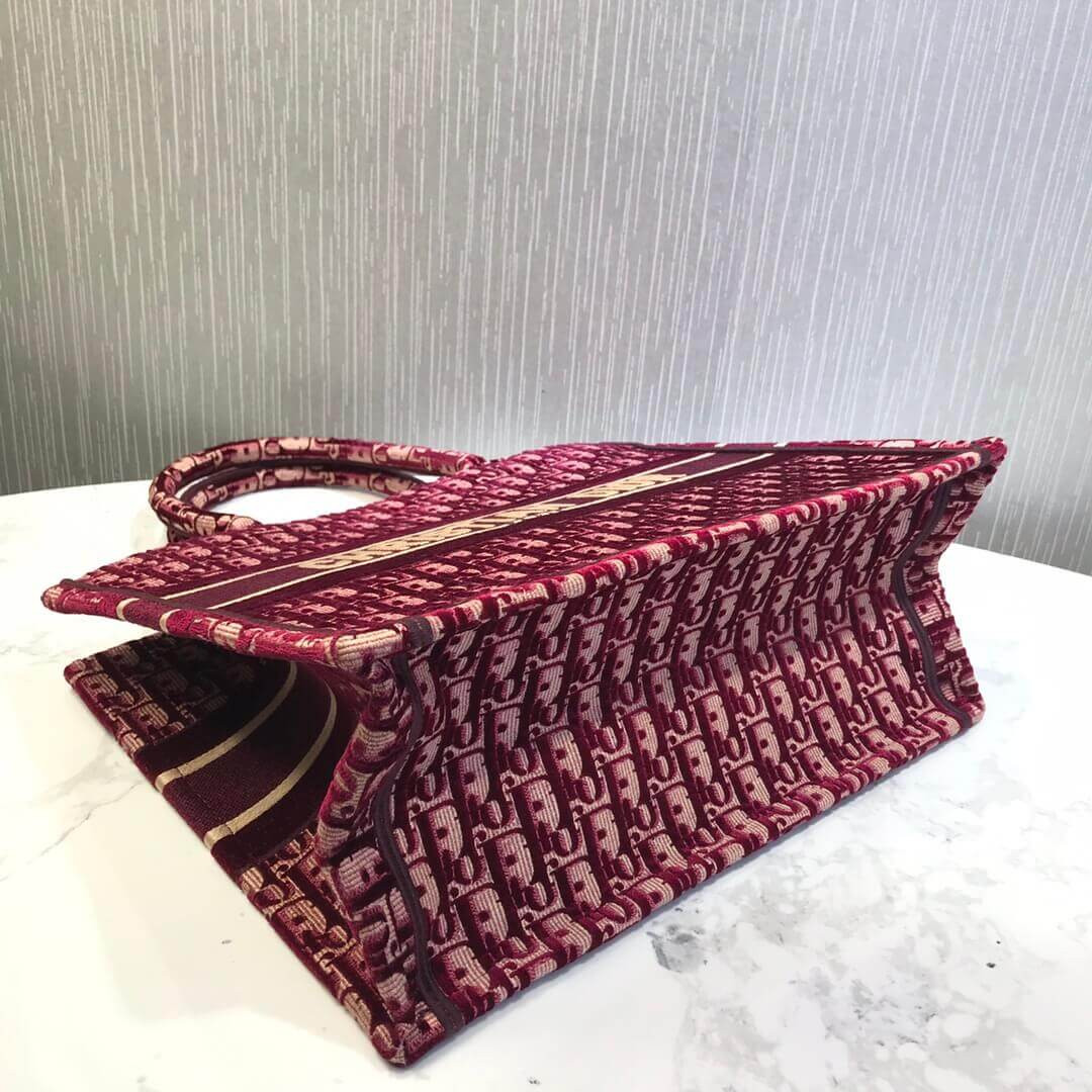 Christian Dior Small Book Tote Embossed Velvet M1296
