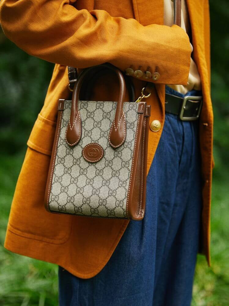 Gucci Mini Tote Bag with Interlocking G in GG Supreme 671623