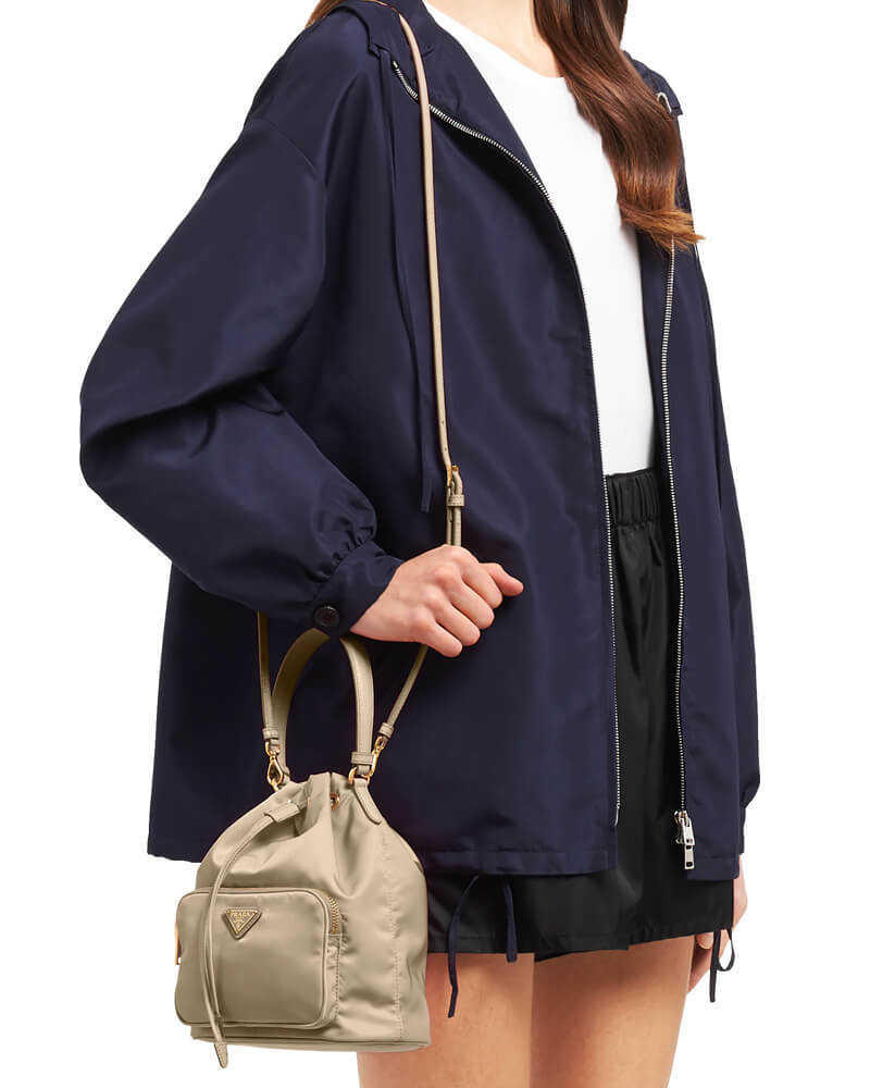 Prada Duet Leather Shoulder Bag 1BH038