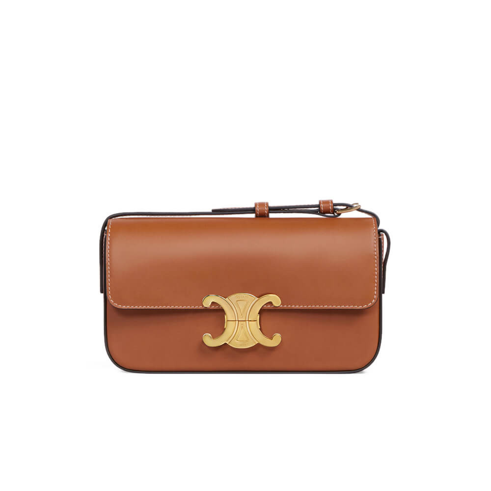 Celine Triomphe Shoulder Bag In Natural Calfskin 194143