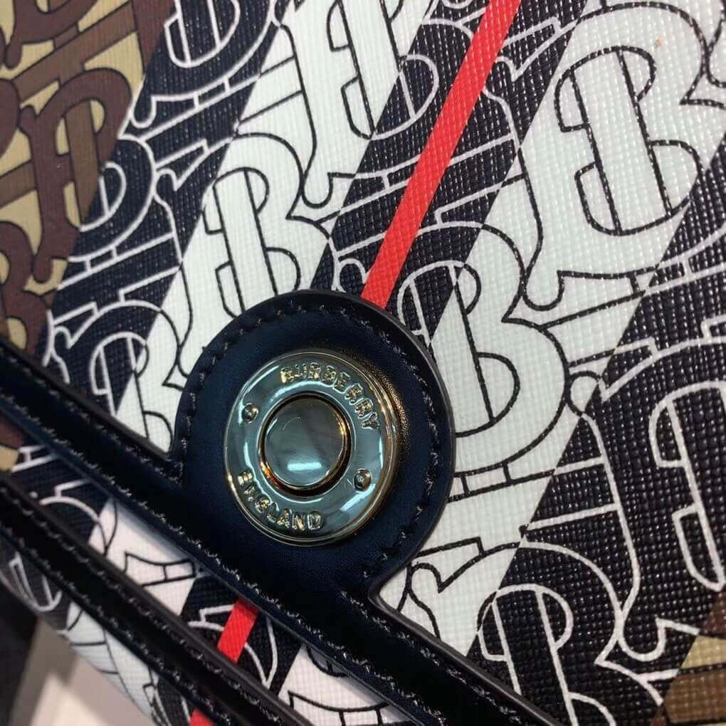 Burberry Monogram Stripe E-canvas Note Crossbody Bag 80193661