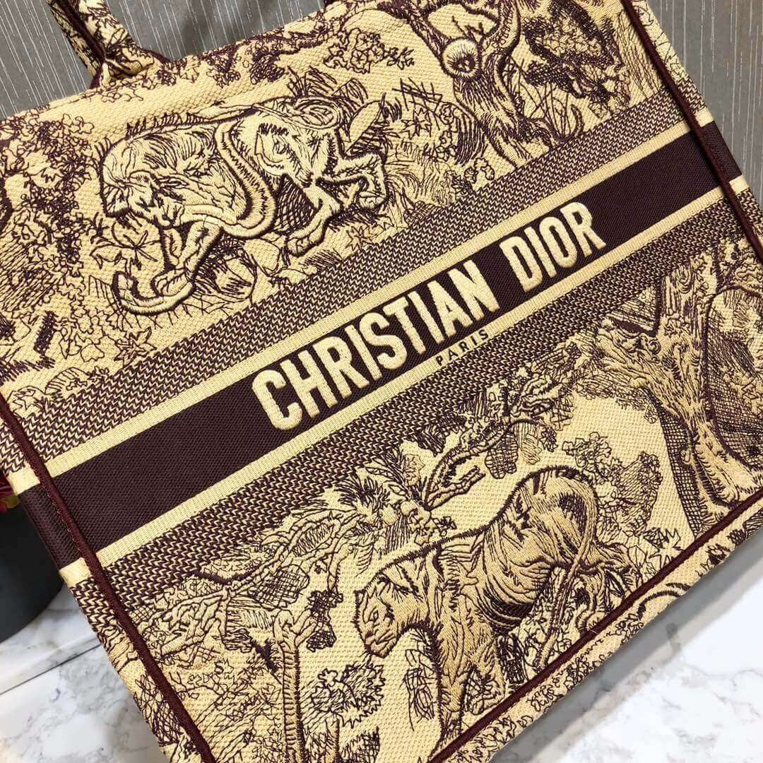 Christian Dior Book Tote Black Toile De Jouy Bag M1286