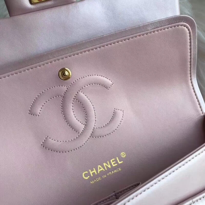 Chanel 1112 Pink Gold Medium Size 2.55 Lambskin Leather Flap Bag
