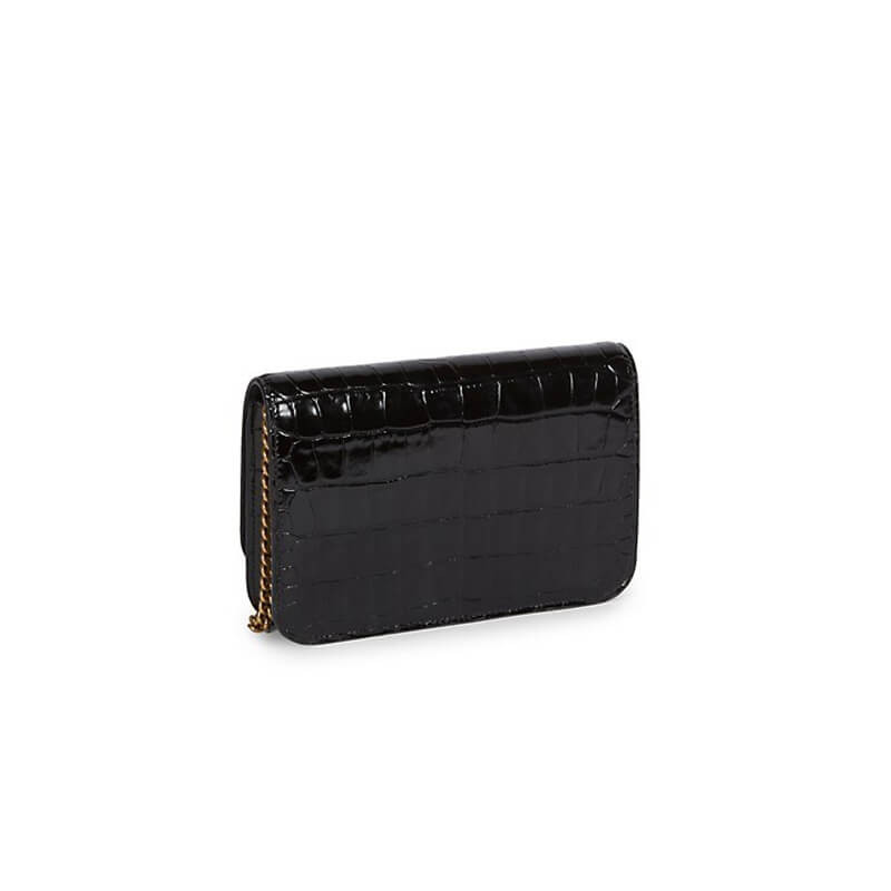 Balenciaga B Croc-Embossed Wallet On Chain