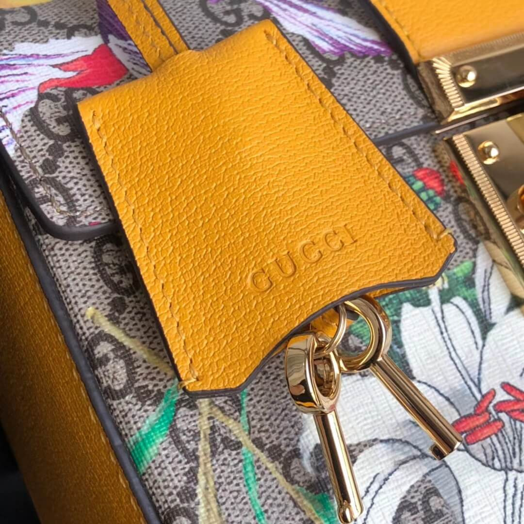 Gucci Padlock GG Flora Small Bamboo Shoulder Bag 603221