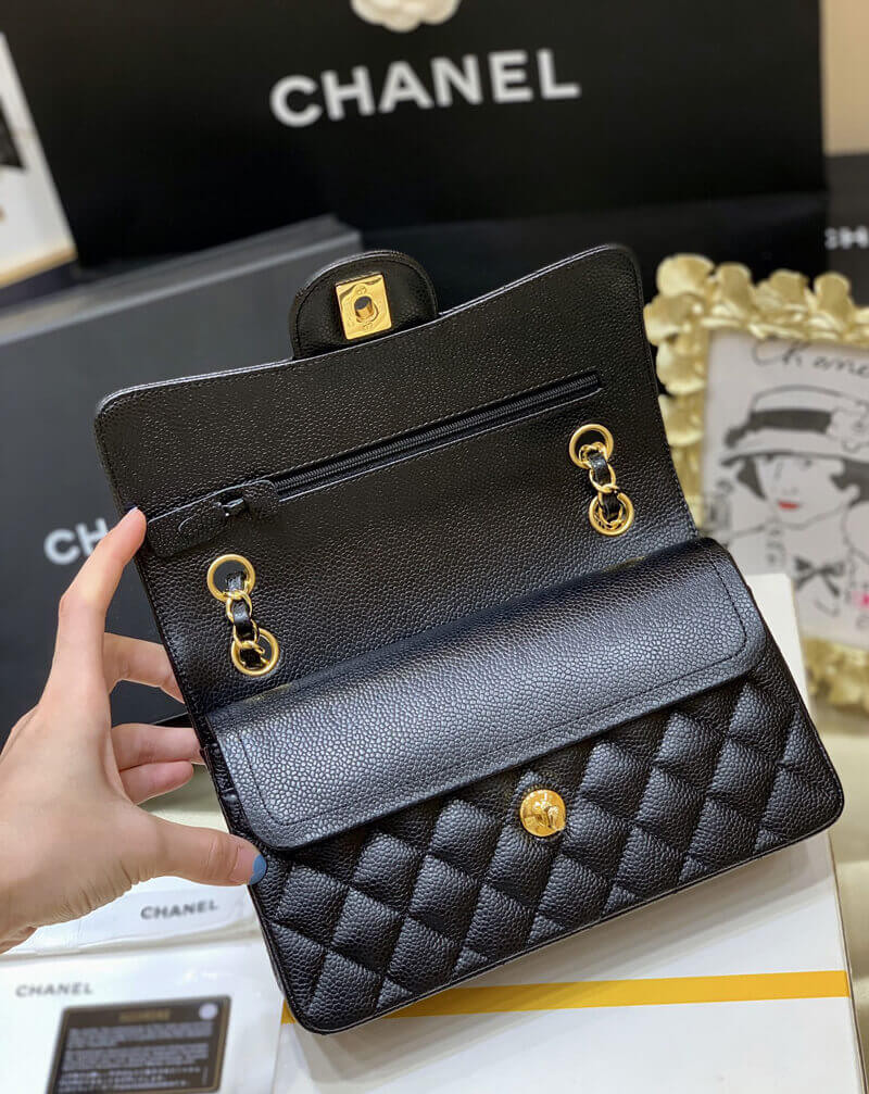 Chanel Small Classic Double Flap Bag A01113 Caviar Calfskin