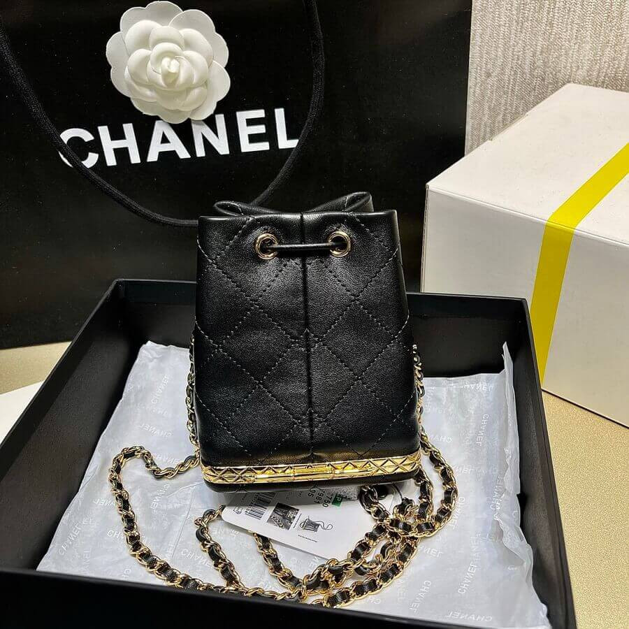Chanel Small Bucket with Chain in Lambskin AP2750