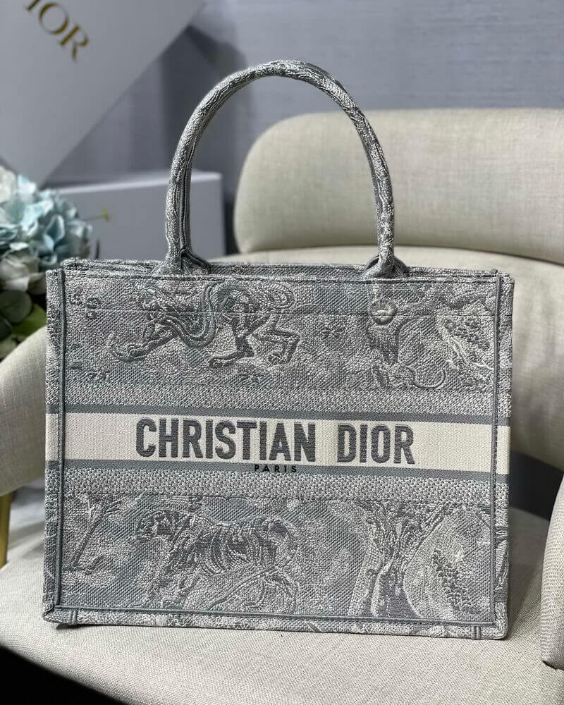 Christian Dior Small Book Tote Toile De Jouy Bag M1296