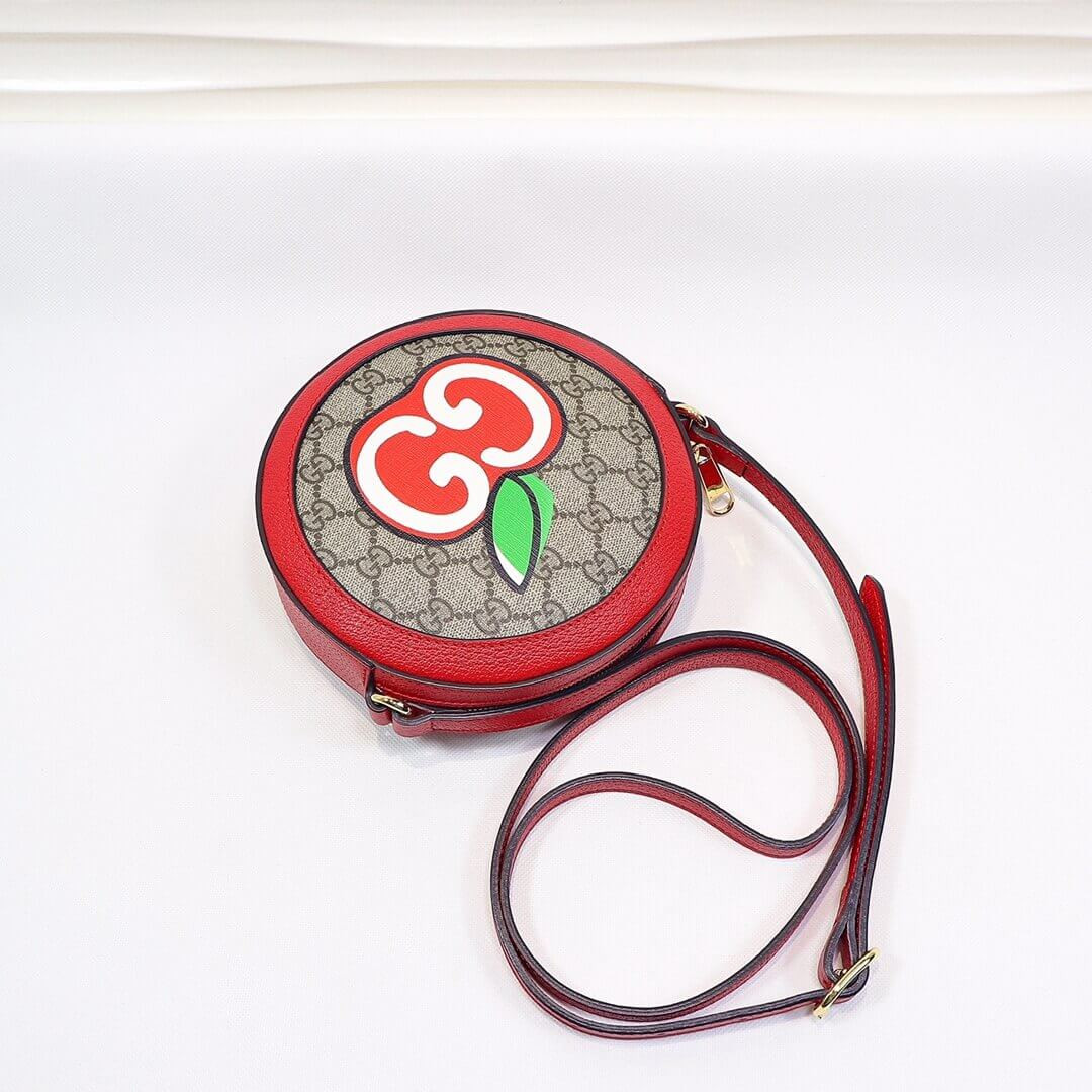 Gucci GG Apple Print Round Shoulder Bag 625216