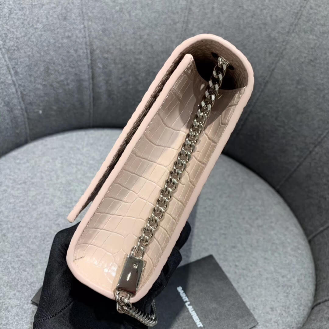 Saint Laurent Medium Kate Tassel Chain Bag In Crocodile Leather 354119