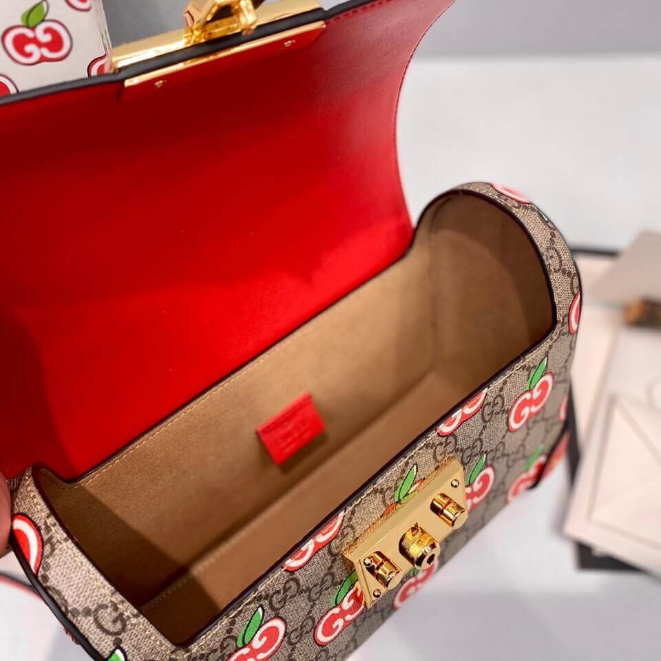 Gucci GG Apple Print Padlock Shoulder Bag 603221