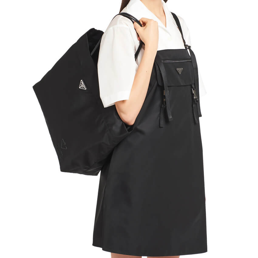 Prada Re-Nylon and Saffiano Leather Tote Bag 1BG107