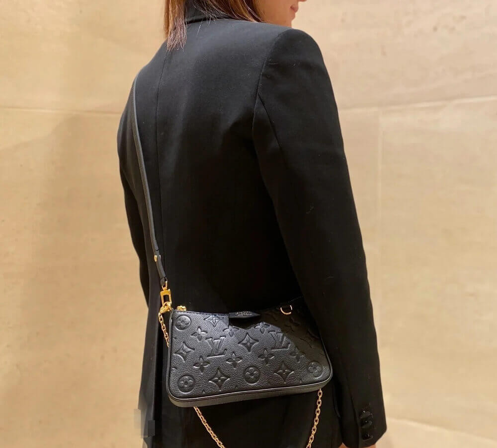 Louis Vuitton Monogram Empreinte Easy Pouch On Strap M80349 Black