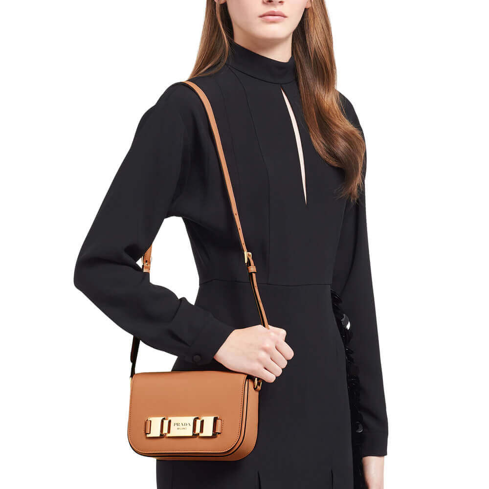 Prada Calf Leather Shoulder Bag 1BD244