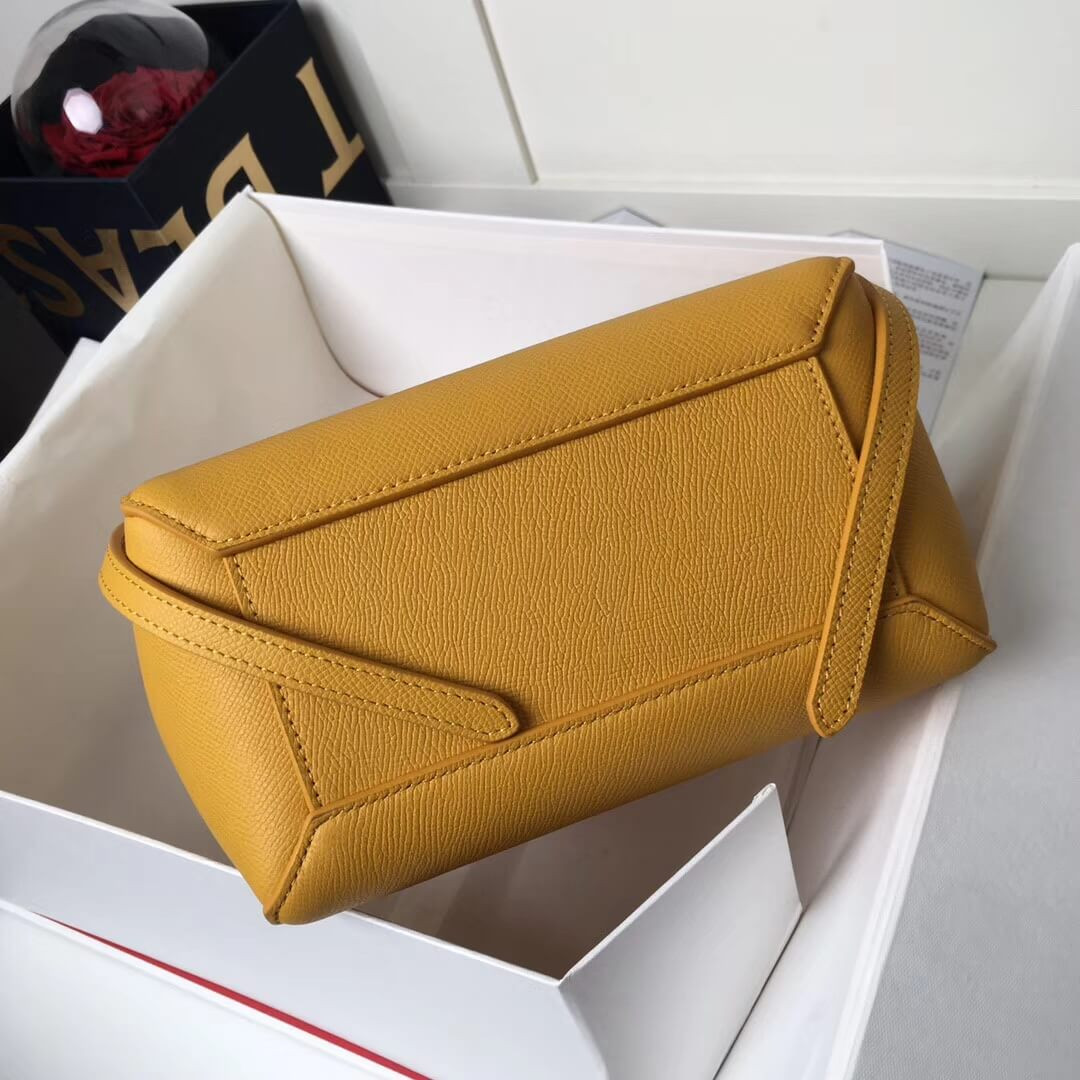 Celine Micro Belt Bag In Grained Calfskin 189153 Yellow