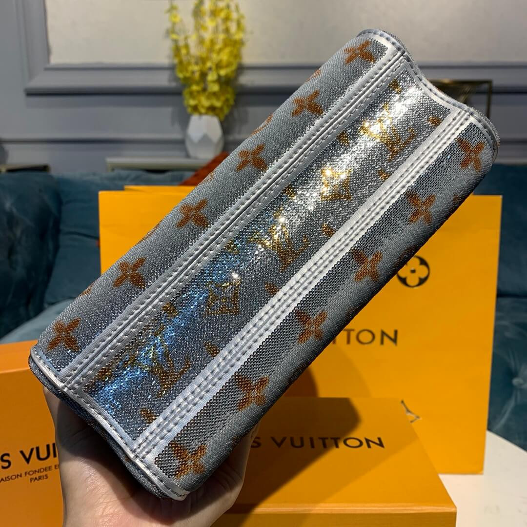 Louis Vuitton Twist MM with Silver Sequins M50282