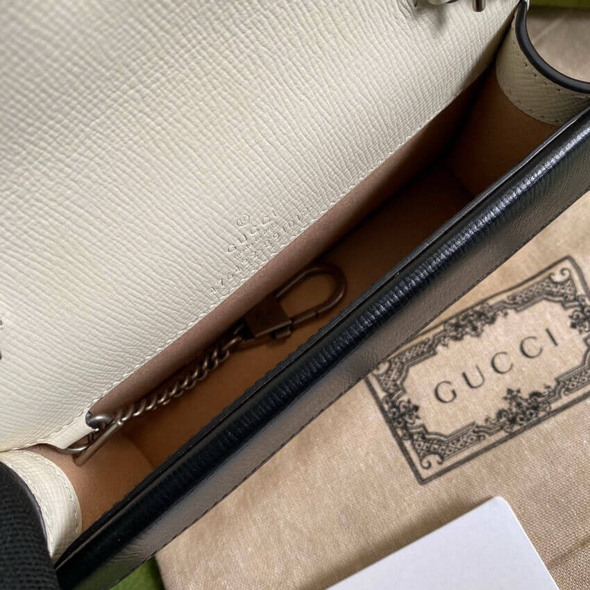 Gucci Dionysus Super Mini Bag 476432 Orange White Leather