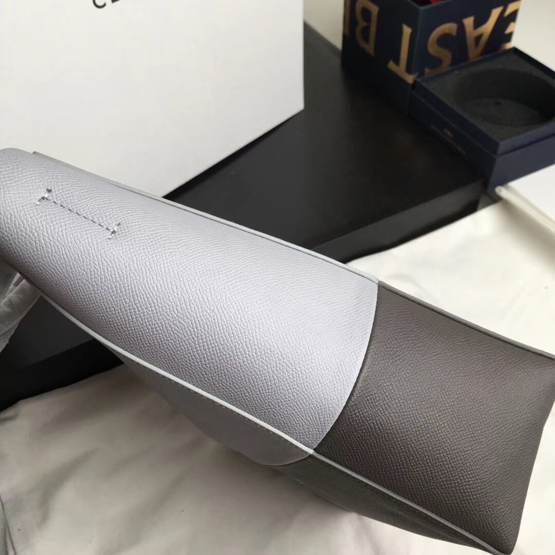 Celine Small Cabas In Grained Calfskin 189813 Light Gren/Grey