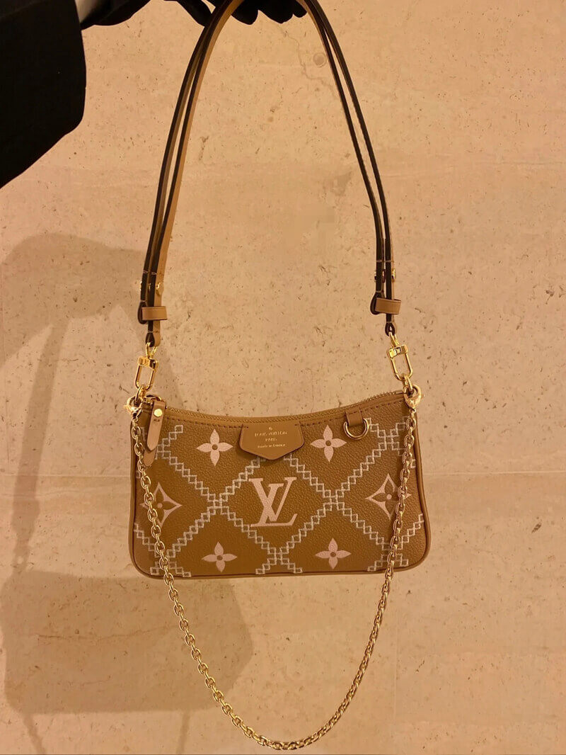 Louis Vuitton Monogram Empreinte Easy Pouch On Strap M81137 Arizona Beige