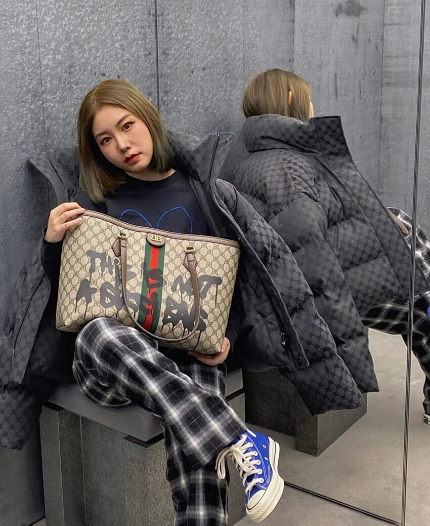 Balenciaga x Gucci Hacker Graffiti Medium Tote Bag 680125